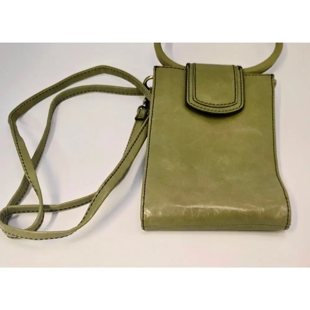 HOBO Olive Green Leather Crossbody Wristlet